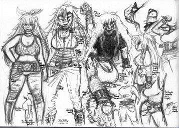 anthro arm_tuft armband belt belt_buckle belt_chain big_breasts black_metal boots bottomwear bra bracelet breasts buckle bullet_belt chain choker cleavage clothed clothing corpse_paint corset costume crop_top curvy_figure denim denim_bottomwear denim_clothing elbow_tuft eye_makeup female fingerless_gloves footwear gloves hair handwear jeans jewelry knee_boots knee_highs leather leather_clothing legwear lingerie long_ears long_hair makeup midriff necklace o-ring outfit_reference outfit_sheet oversized_clothing oversized_topwear pants realistic_anatomy shirt shoes sleeveless_shirt smile solo spiked_armband spiked_bracelet spikes sports_bra t-shirt thick_thighs tight_bottomwear tight_clothing topwear torn_bottomwear torn_clothing torn_jeans torn_pants tuft underwear vest waist_accessory waist_belt white_hair wide_hips jacqal shea_(blackmetalbnuuy) domestic_rabbit lagomorph leporid lop_rabbit mammal oryctolagus rabbit 2024 absurd_res graphite_(artwork) hi_res sketch sketch_page traditional_media_(artwork)