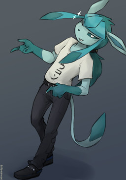 5_fingers anthro anthrofied belt biped blue_body blue_eyes blue_fur blue_hair blue_tail bottomwear claws clothed clothed_anthro clothed_male clothing finger_claws fingers footwear front_view fully_clothed fully_clothed_anthro fully_clothed_male fur grey_background hair looking_at_viewer male one_eye_closed pants pokemorph ponytail shirt shoes simple_background smile solo standing t-shirt tail teeth topwear wink sealer4258 nintendo pokemon sealer_(sealer4258) eeveelution generation_4_pokemon glaceon pokemon_(species) 2025 digital_drawing_(artwork) digital_media_(artwork) hi_res