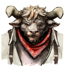 2_horns anthro close-up clothed clothing front_view fur horn kerchief looking_at_viewer male neckerchief neckwear open_clothing open_shirt open_topwear overalls realistic red_kerchief red_neckerchief shirt simple_background solo topwear white_background white_body white_clothing white_fur white_shirt white_topwear wirbus european_mythology greek_mythology minotaur_hotel mythology asterion_(minotaur_hotel) bovid bovine mammal minotaur 1:1 2024 bust_portrait detailed digital_drawing_(artwork) digital_media_(artwork) icon portrait