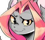 anthro bangs bedroom_eyes ear_tuft eyeshadow female fur grey_body grey_fur grin grinning_at_viewer hair inner_ear_fluff long_hair looking_at_viewer makeup narrowed_eyes pink_nose red_hair seductive simple_background smile smiling_at_viewer smug smug_face solo tuft yellow_eyes noirchaton4 sara_(noirchaton4) domestic_cat felid feline felis mammal 2024 colored digital_drawing_(artwork) digital_media_(artwork) icon portrait shaded textless