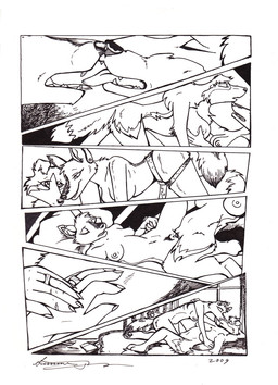 anthro bed bedroom_sex breasts digit_ring duo ear_piercing female female/female furniture hand_on_hand holding_breast jewelry kissing nipples piercing pillow ring romantic romantic_sex sex strapon tail tribadism vaginal wedding_ring summer_jackel canid canine canis collie coyote domestic_dog herding_dog mammal pastoral_dog sheepdog 2009 black_and_white comic hi_res line_art monochrome pen_(artwork) traditional_media_(artwork)