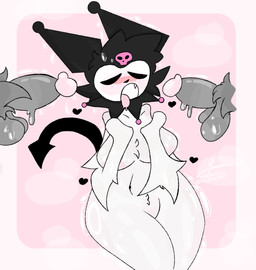 ambiguous_fluids anthro balls balls_blush belly_blush big_balls big_butt big_penis blush blush_lines bodily_fluids body_blush breast_blush butt cum cum_in_mouth cum_inside ejaculation eyes_closed fellatio female female/female genital_fluids genitals herm intersex male male/female masturbation open_mouth oral oral_masturbation oral_penetration penetration penile penis penis_on_face piercing prostitution raised_hips sex solo spade_tail tail tongue tongue_out vaginal_fluids vulva vulva_blush wet wet_balls wet_body wet_penis wide_hips voidlyvessel hello_kitty_(series) onegai_my_melody sanrio kuromi domestic_cat felid feline felis mammal absurd_res hi_res