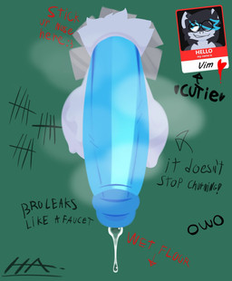 anthro big_penis bodily_fluids dripping fur fuzzy genital_fluids genitals glory_hole male name_tag penis precum precum_drip solo steam sweat tally_marks text hailey_png mythology vim_(notvim) dragon furred_dragon furred_scalie mythological_creature mythological_scalie scalie hi_res