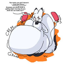 air_inflation belly belly_inflation big_belly big_breasts big_tail blush blush_lines breasts creaking dipstick_tail featureless_breasts female gloves_(marking) heart_symbol hose hose_in_butt hose_inflation huge_belly huge_hips huge_tail huge_thighs hyper hyper_belly hyper_inflation inflation leg_markings markings nude object_in_ass overweight overweight_female rumbling_stomach simple_background socks_(marking) tail tail_markings talking_to_self text thick_thighs wide_hips 6saw789 domestic_cat felid feline felis mammal 2024 aliasing digital_drawing_(artwork) digital_media_(artwork) english_text shaded