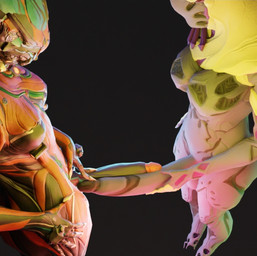 comparing duo frottage genitals gynomorph intersex intersex/intersex long_penis looking_at_genitalia looking_at_penis machine penile penis penises_touching sex thorius sumsmutcreator_(modeler) digital_extremes tencent warframe valkyr_(warframe) wisp_(warframe) humanoid robot robot_humanoid 3d_(artwork) digital_media_(artwork)