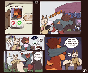 anthro balls biped breasts brown_body brown_fur brown_tail clothed clothing dialogue duo electronics erection female fingers fur genitals holding_object holding_phone male open_mouth open_smile penis phone question_mark smile speech_bubble tail text white_body white_fur white_tail divucup divu_(divucup) domestic_cat eulipotyphlan felid feline felis hedgehog mammal comic english_text hi_res