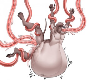 anal anal_penetration anthro balls belly belly_expansion belly_inflation big_belly bodily_fluids cum cum_inside egg expansion genital_fluids genitals growth huge_belly hyper hyper_belly inflation male navel nude open_mouth oviposition penetration pregnant pregnant_anthro pregnant_male sex slime solo tail tentacle_sex tentacles ulvbecker canid canine canis domestic_dog mammal hi_res