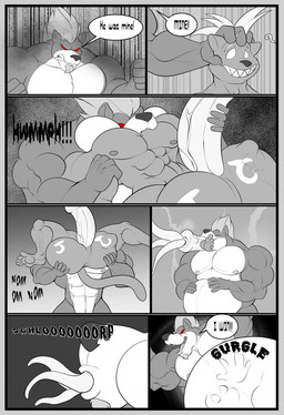 abandoned_building abdominal_bulge angry anthro ball_bulge balls big_balls big_muscles big_penis clothed clothing cock_vore dialogue forced genitals group haunted_house holding_balls holidays huge_balls huge_penis hyper hyper_balls hyper_genitalia hyper_penis male male/male male_pred male_prey muscular muscular_male nipples nude_anthro nude_male oral_vore penile penis recursive_vore sound_effects tentacles text topless topless_male trio unwilling_prey vore wearing_eyewear willing_pred unknownwolf halloween felid hybrid liger mammal monster pantherine black_and_white comic english_text hi_res monochrome