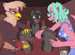 anthro bdsm blush bodily_fluids bondage bound eyewear female glasses group horn male male/female sweat tears teasing tickle_torture tickling caroo friendship_is_magic hasbro my_little_pony mythology fan_character glinda_(oc) king_sombra_(mlp) avian dragon equid equine gryphon mammal mythological_avian mythological_creature mythological_equine mythological_scalie scalie umbrum unicorn