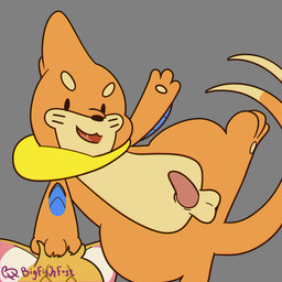 3_fingers animal_genitalia balls brown_markings countershade_face countershade_fur countershade_legs countershade_torso countershading cute_fangs dipstick_tail duo erection facial_markings fangs feral fin fingers fur genitals greeting grey_background hand_on_head head_markings inner_ear_fluff looking_at_viewer male markings monotone_background multi_tail multicolored_body multicolored_face open_mouth orange_body orange_fur penis pool_float sheathed_tapering_penis simple_background simple_nose solo_focus tail tail_markings tapering_penis teeth tongue toony toony_eyes tuft white_body white_fur bigfishfost nintendo pokemon the_not-to-scale_peninsula buizel domestic_cat felid feline felis generation_4_pokemon mammal pokemon_(species) 1:1 hi_res