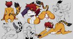 anthro ass_slap balls blue_eyes bodily_fluids cum cum_inside cutaway duo femboy fur gaping genital_fluids genitals hair humanoid_genitalia humanoid_penis male male/male oral orange_body orange_fur penis penis_backwards penis_tuck red_hair harucat harucat_(harucat) domestic_cat felid feline felis mammal absurd_res hi_res