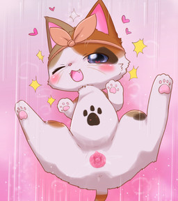 4_toes accessory anus belly belly_markings big_eyes black_body black_fur blue_eyes blue_pupils blush bodily_fluids brown_body brown_ears brown_fur brown_tail cervix cheek_tuft clitoris cute_fangs dark_pupils facial_tuft fangs feet female feral footprint front_view fur fur_tuft gaping gaping_vagina genital_fluids genitals handpaw happy headband heart_eyes heart_symbol hindpaw humanoid_genitalia humanoid_vulva iris light looking_at_viewer markings mottled mottled_body mottled_fur multicolored_body multicolored_fur multicolored_vulva musk neck_tuft no_sclera one_eye_closed open_mouth open_smile orange_body orange_fur pawpads pawprint pawprint_(marking) paws pink_background pink_inner_ear pink_nose pink_pawpads pink_tongue pink_vulva pointy_ears presenting presenting_vulva prick_ears pupils semi-anthro simple_background smile solo spread_legs spreading tail tan_body tan_fur teeth textured_background toes tongue tuft two_tone_vulva vaginal_fluids vulva whiskers white_body white_fur wink winking_at_viewer x_anus badwingm capcom monster_hunter felid felyne lynian mammal palico 2020 colored digital_drawing_(artwork) digital_media_(artwork) full-length_portrait hi_res lighting portrait