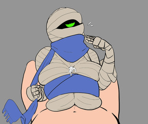big_breasts bodily_fluids breast_play breasts cum duo female genital_fluids grey_background huge_breasts male not_furry sex simple_background titfuck nuclear_throne rebel_(nuclear_throne) cyclops humanoid mammal mummy undead