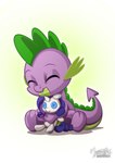 anthro button_(fastener) button_eyes cuddling daww doll eyebrows eyes_closed fangs hair happy horn hug infatuation male plushie purple_body purple_hair purple_scales scales simple_background sitting smile solo spines tail teeth white_background white_body young young_anthro mysticalpha friendship_is_magic hasbro my_little_pony mythology rarity_(mlp) spike_(mlp) dragon equid equine mammal mythological_creature mythological_equine mythological_scalie scalie unicorn 2017 digital_drawing_(artwork) digital_media_(artwork) hi_res signature