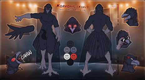abs angry animal_genitalia anthro anus avian_feet beak black_body butt claws cross-popping_vein erection eyes_closed eyewear eyewear_only feathers feet genital_slit genitals glowing glowing_eyes happy looking_at_viewer nude pecs penis red_eyes screaming simple_background smile smiley_face sunglasses sunglasses_only tail tail_feathers talons tapering_penis text toes tongue tongue_out winged_arms wings aktiloth avian bird corvid corvus_(genus) oscine passerine raven absurd_res english_text hi_res model_sheet