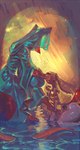 anthro big_breasts bone breasts clothed clothing detailed_background duo female fully_clothed holding_head huge_breasts kneeling open_mouth paws sitting skeleton thick_thighs veil water wide_hips honhearthy lagomorph leporid mammal rabbit rodent undead digital_media_(artwork) digital_painting_(artwork) hi_res painting_(artwork)