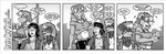 2024 alcohol alexia_gottard anthro beer beverage bra brave_new_world_(style_wager) breasts canid canine canis clothed clothing comic dialogue dobermann domestic_dog english_text eyewear female fur glasses greyscale group hair human mammal midriff monochrome navel pepper_rise pinscher rosa_tamworth shirt style_wager suid suina sus_(pig) tank_top text topwear trio underwear