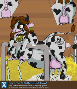 animal_genitalia animal_vulva anus artificial_insemination barn belly big_belly big_breasts bodily_fluids bovine_genitalia bovine_teats bovine_udders bovine_vulva breast_milking breasts busty_feral cowbell cowbell_collar ear_piercing ear_tag facial_piercing female feral fur genital_fluids genitals hooves horn lactating machine markings milk milk_puddle milking_machine nose_piercing nose_ring piercing pink_anus pink_teats pink_udders pink_vulva pregnant pregnant_female pregnant_feral ring_piercing solo spots spotted_body spotted_fur teat_milking teats text udder_milking udders vaginal_fluids vulva sylviastarlight the_underworld bovid bovine cattle mammal absurd_res english_text hi_res watermark