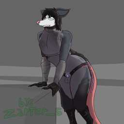 anthro bodily_fluids chastity_cage chastity_device clothing eyewear flat_chastity_cage genital_fluids glasses lipstick makeup male mostly_nude piercing precum sex_toy solo tail vibrator zarter zarter_(fursona) american_opossum avian bird corvid corvus_(genus) hybrid mammal marsupial oscine passerine raven 1:1 absurd_res hi_res