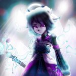 anthro black_hair black_nose breasts clothed clothing dress female fur hair halo purple_eyes solo staff white_body white_fur shira_ki freedom_planet galaxytrail neera_li bear giant_panda mammal 1:1 2020 hi_res