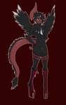 anthro black_body black_fur boots claws clothed clothing crossdressing dyed_fur fangs femboy footwear fur high_heeled_boots high_heels horn legwear male red_body red_eyes shoes slim small_waist solo tail teeth thigh_highs wings theandroidjoa mythology nintendo pokemon kalameet_(tundrazero) dragon generation_6_pokemon hybrid mega_absol mega_evolution mythological_creature mythological_scalie pokemon_(species) scalie shiny_pokemon 5:8 hi_res