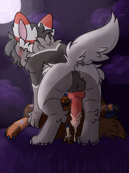 anthro balls bodily_fluids breed butt cum cum_drip cum_in_ass cum_inside cum_on_penis detailed_background dominant dominant_male dripping ejaculation erection female fluffy fluffy_balls fluffy_tail from_behind_position genital_fluids genitals knot knot_fucking knotted_penis male male/female penis sex submissive submissive_female tail vulva fuzzzycrumpets mythology doshidog fuz canid canine canis domestic_dog hybrid mammal mythological_canine mythological_creature werecanid werecanine werecreature werewolf wolfdog absurd_res hi_res