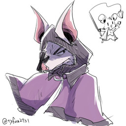 anthro bat_nose big_ears clothing duo female fur hood male male_focus pink_nose purple_clothing solo_focus white_body white_fur tyfna2731 mina_the_hollower yacht_club_games mina_(mina_the_hollower) thorne_(mina_the_hollower) bat mammal mouse murid murine rodent 1:1 sketch