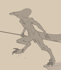 abs anthro athletic athletic_male balls casual_nudity claws collarbone digitigrade finger_claws flaccid foreskin genitals holding_object humanoid_genitalia humanoid_penis male navel nude nude_male penis raised_leg saggy_balls snake_hood snout solo toe_claws unretracted_foreskin walking bullchicken reptile scalie snake absurd_res digital_drawing_(artwork) digital_media_(artwork) hi_res sketch