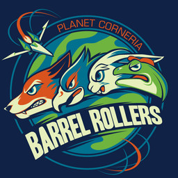 alternate_form anthro beak blue_body blue_feathers buckteeth clothing feathers fur group logo male multicolored_body multicolored_fur orange_body orange_fur parody simple_background spacecraft teeth text vehicle white_body white_fur kari_fry nintendo star_fox falco_lombardi fox_mccloud peppy_hare slippy_toad amphibian avian bird canid canine falcon falconid fox frog hare lagomorph leporid mammal 1:1 english_text