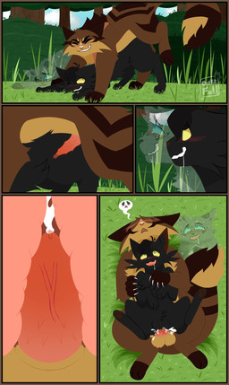 animal_genitalia animal_penis balls black_body black_fur blue_eyes blush bodily_fluids brown_body brown_fur claws cum cum_in_vagina cum_inside drooling duo erection feline_genitalia feline_penis female female_penetrated feral feral_on_feral feral_penetrated feral_penetrating feral_penetrating_feral fucked_silly fur genital_fluids genitals grass green_eyes grey_body grey_fur hair internal looking_pleasured lying male male/female male_penetrating markings multicolored_body on_back on_ground open_mouth outside penetration penile penile_penetration penile_spines penis plant possession red_nose saliva sex smile spots spotted_body spotted_fur star striped_body striped_fur stripes tail teeth tree vaginal vaginal_penetration vulva yellow_sclera 11oaksfall11 warriors_(book_series) ashfur_(thunderclan) brambleclaw_(warriors) hollyleaf_(warriors) domestic_cat felid feline felis mammal 2025 comic digital_drawing_(artwork) digital_media_(artwork) hi_res watermark daughter_(lore) father_(lore) father_and_child_(lore) father_and_daughter_(lore) incest_(lore) parent_(lore) parent_and_child_(lore) parent_and_daughter_(lore)