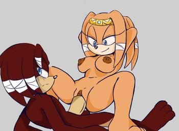 accessory anthro areola blue_eyes blush blush_lines breasts brown_areola brown_nipples butt butt_from_the_front clitoral_hood clitoris countershade_face countershade_genitalia countershade_penis countershading duo female genitals hair hands_behind_head headband looking_away male navel nipples orange_body paws penetration penile penile_penetration penis penis_in_vagina sex spread_legs spreading vaginal vaginal_penetration wrapped_hair bedboi088 sega sonic_adventure sonic_the_hedgehog_(series) fan_character tikal_the_echidna echidna mammal monotreme hi_res