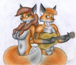 abs acoustic_guitar anthro breasts convenient_censorship female guitar hair hair_covering_breasts male male/female musical_instrument nude plucked_string_instrument solo string_instrument sinaherib eliza_gardis gedvin_volpent canid canine fox mammal red_fox true_fox hi_res traditional_media_(artwork)