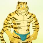 abs anthro armpit_hair biceps body_hair clothed clothing fur male muscular muscular_anthro muscular_male pecs solo topless underwear wildheit felid mammal pantherine tiger 1:1 2016 digital_media_(artwork)