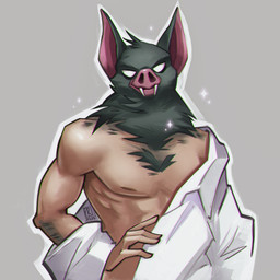 clothing for_a_head male nipples pink_snout shirt solo topwear white_clothing white_eyes white_shirt white_topwear polunari dispatch sonar_(dispatch) animal_head animal_humanoid bat bat_humanoid humanoid mammal mammal_humanoid 1:1 2025 absurd_res colored hi_res signature