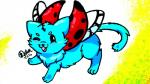 ambiguous_gender blue_body blue_fur blush feral fur insect_wings looking_at_viewer one_eye_closed open_mouth paws simple_background solo white_background wings wink redflingfox bravest_warriors cartoon_hangover catbug arthropod domestic_cat felid feline felis insect mammal 16:9 2015 signature