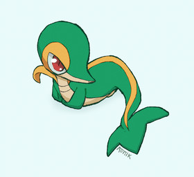 ambiguous_gender biped countershading eye_spots feral glistening glistening_eyes green_body loaf lying markings on_front red_eyes round_head simple_background snout solo tail tapering_tail white_background white_sclera yellow_markings ribbon_tail_(artist) nintendo pokemon generation_5_pokemon pokemon_(species) snivy signature
