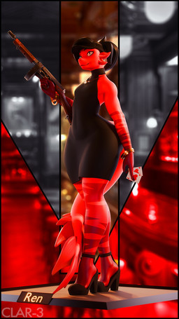 ace_of_hearts anthro assault_rifle black_clothing black_dress black_footwear black_hair black_high_heels black_nails blurred_background bracelet card clothing colored_nails dress female fin flat_chested footwear gun hair head_fin high_heels holding_card holding_gun holding_object holding_ranged_weapon holding_rifle holding_weapon huge_hips huge_thighs jewelry long_tail nails necklace playing_card ponytail pupils ranged_weapon red_body rifle shoes short_hair sleeveless_dress slit_pupils small_waist solo standing striped_arms striped_legs tail text thick_thighs weapon wide_hips thenicedragon remanedur_(modeler) ren_(remanedur) fish marine 3d_(artwork) 9:16 character_name digital_media_(artwork) english_text full-length_portrait hi_res portrait watermark nonbinary_(lore)