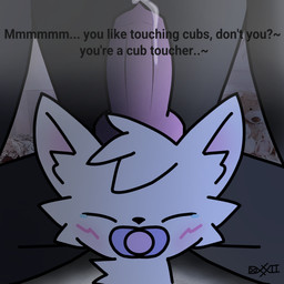 adult_on_child adult_on_toddler adult_on_young age_difference aged_down ambiguous_gender animal_genitalia animal_penis anthro blush bodily_fluids canine_genitalia canine_penis duo genital_fluids genitals knot leaking_precum male neonate pacifier pederast pederasty pedophilia_temptation penis precum tears text young doxxii boy_kisser_(meme) silly_cat_(mauzymice) canid canine canis domestic_cat felid feline felis mammal wolf 1:1 english_text meme