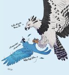 beak black_beak blue_body blue_feathers date duo feathers female feral fliying larger_female male male/female multicolored_body multicolored_feathers size_difference smaller_male text yuki2437 blu_waifu blue_sky_studios rio_(series) blu_(rio) hera_the_harpy_eagle_(blu_waifu) accipitrid accipitriform avian bird eagle harpy_eagle macaw neotropical_parrot parrot spix's_macaw true_parrot comic digital_media_(artwork) signature spanish_text translated