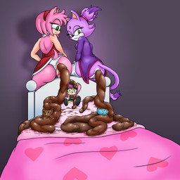 anthro anus bed butt clothing duo excessive_feces feces female furniture genitals hyper hyper_feces panties plushie pooping pooping_together scatplay underwear vulva grossyjpeg ksa sega sonic_the_hedgehog_(series) amy_rose blaze_the_cat domestic_cat eulipotyphlan felid feline felis hedgehog mammal 1:1 2019 absurd_res alternate_version_at_source hi_res
