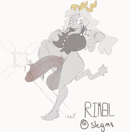 anthro antlers balls big_balls big_breasts breast_grab breasts button_(fastener) clothing dream_breaker_(pseudoregalia) feet floppy_ears genitals grey_body gynomorph half-erect hand_on_breast horn huge_balls huge_breasts humanoid_genitalia humanoid_penis intersex penis solo tail thick_thighs topwear vest weapon wide_hips slegma pseudoregalia sybil_(pseudoregalia) bovid caprine felid feline goat hybrid jackalope lagomorph leporid mammal rabbit 2024 digital_drawing_(artwork) digital_media_(artwork) sketch