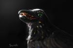 ambiguous_gender beak black_background darkness diamond_(gem) feathers feral gem green_eyes looking_at_viewer rainbow refraction simple_background solo swish avian bird corvid corvus_(genus) oscine passerine raven 3:2 digital_media_(artwork) digital_painting_(artwork) painting_(artwork)