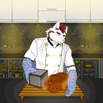 bakery bread chef food kitchen male solo white_body tronse canid canine canis mammal wolf 1:1 hi_res