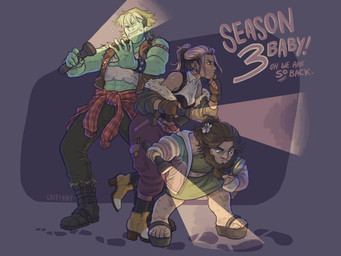abs arm_hair beard blonde_hair body_hair boots bottomwear brown_hair clothed clothing collared_shirt crop_top facial_hair female flashlight footwear fully_clothed green_body green_skin group hair humanoid_pointy_ears male muscular muscular_humanoid muscular_male not_furry platform_footwear pointy_ears sandals shirt shoeprint shoes simple_background topwear trio caitmayart drawfee_(copyright) drawtectives grendan_highforge gyorik_rogdul rose_(drawtectives) dwarf human humanoid mammal orc 4:3 digital_media_(artwork) hi_res nonbinary_(lore)