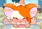 fellatio first_person_view genitals heart_above_head male male/male oral penile penis pov_blowjob praise sex smile text crushpepper hamtaro_(series) hamtaro oxnard_(hamtaro) cricetid hamster mammal rodent english_text hi_res tagme