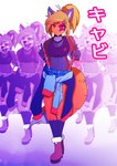 anthro boots choker clothing female footwear glowing glowing_eyes japanese_idol jewelry necklace shoes solo text angrycaboose cabby_(angrycaboose) canid canine fox mammal absurd_res hi_res japanese_text translated