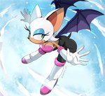 anthro boots breasts cleavage clothed clothing cloud eyeshadow female flying footwear fur gloves green_eyes handwear lipstick looking_at_viewer makeup membrane_(anatomy) membranous_wings shoes solo tan_body tan_skin white_body white_fur wings steve_jones sega sonic_the_hedgehog_(series) rouge_the_bat bat mammal 2023 hi_res signature