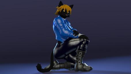 5_fingers anthro black_body black_fur black_tail blonde_hair boots bottomwear choker clothing colored_nails female fingers footwear fur hair hand_wraps jacket jewelry kneeling leather leather_boots leather_bottomwear leather_clothing leather_footwear leather_jacket leather_pants leather_topwear looking_at_viewer nails narrowed_eyes necklace pants shoes simple_background smile smiling_at_viewer solo tail thick_thighs topwear wraps yellow_eyes thevestige petruz_(modeler) cat_(petruz) lyra_(thevestige) domestic_cat felid feline felis mammal 16:9 3d_(artwork) digital_media_(artwork) hi_res source_filmmaker_(artwork) widescreen