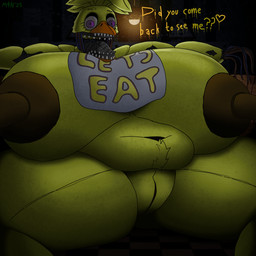 anthro areola belly bib big_areola big_belly big_breasts big_nipples big_tongue bodily_fluids breasts creepy_face dialogue dirt dirty endoskeleton female genitals heart_symbol horror_(theme) huge_areola huge_breasts huge_nipples huge_tongue hyper hyper_breasts hyper_nipples long_nipples looking_at_viewer machine mold_(fungus) nipples overweight overweight_anthro overweight_female purple_eyes saliva saliva_string scary sharp_teeth solo spread_legs spreading stretch_marks talking_to_viewer teeth text thick_thighs tongue vein veiny_breasts vulva wire m4n five_nights_at_freddy's five_nights_at_freddy's_2 scottgames withered_chica_(fnaf) animatronic avian bird chicken galliform phasianid robot 1:1 absurd_res english_text hi_res redraw
