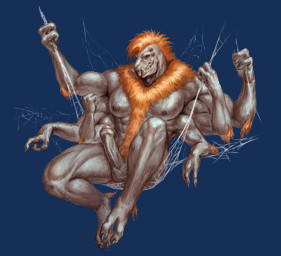 balls biceps erection foreskin fur genitals humanoid_genitalia humanoid_penis male mohawk multi_eye multi_limb muscular muscular_male nipples nude pecs penis solo spider_web nhanduc earthward_bound terek arachnid arthropod spider alpha_channel hi_res